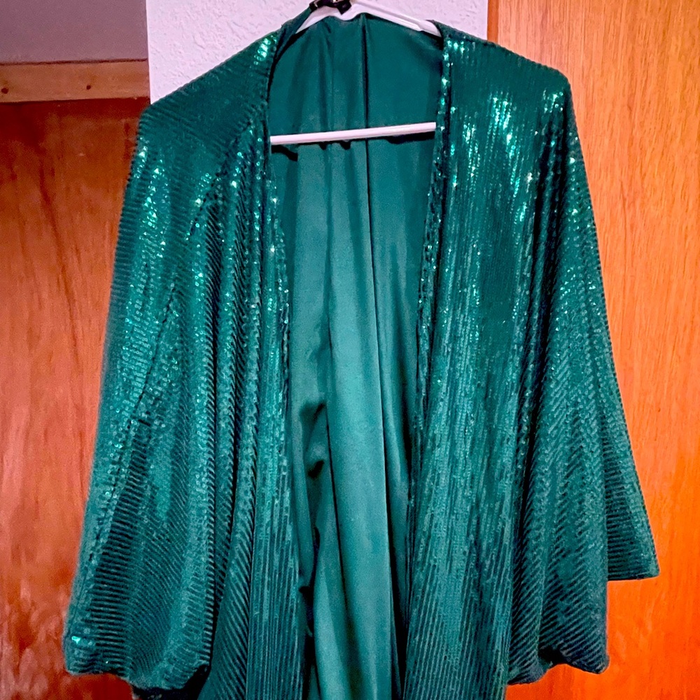 Green sequin cardi